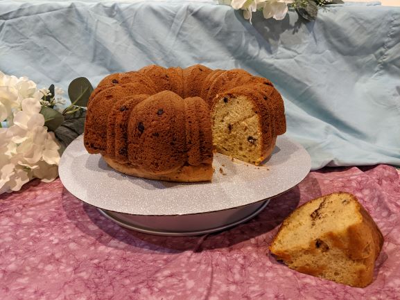 Cake with a slice out